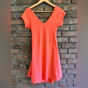 Pact Fit & Flare Crossback Mini Dress - Coral - Size L